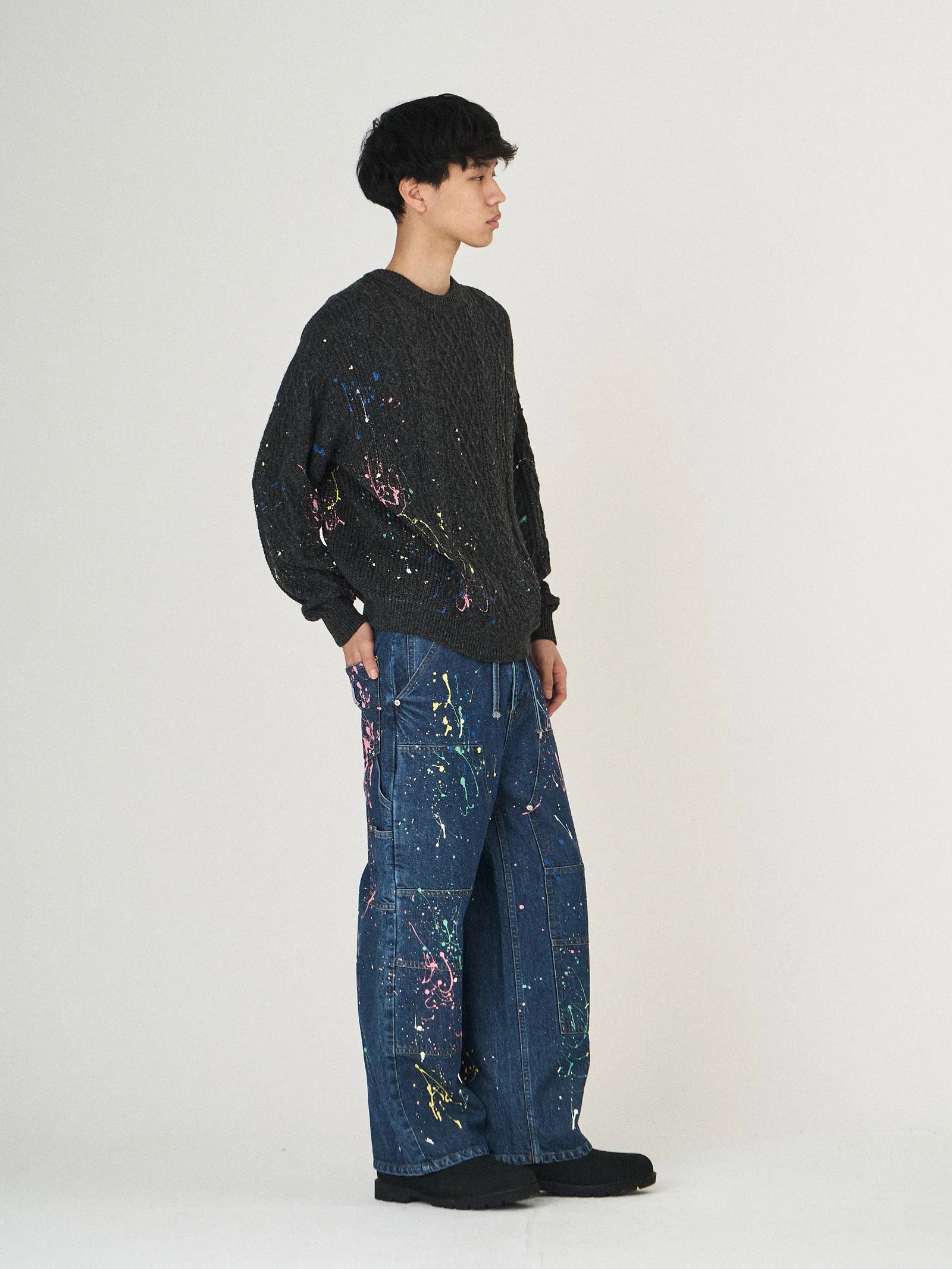 DENIM PAINT PANTS｜INDIGO-thumbmail-4