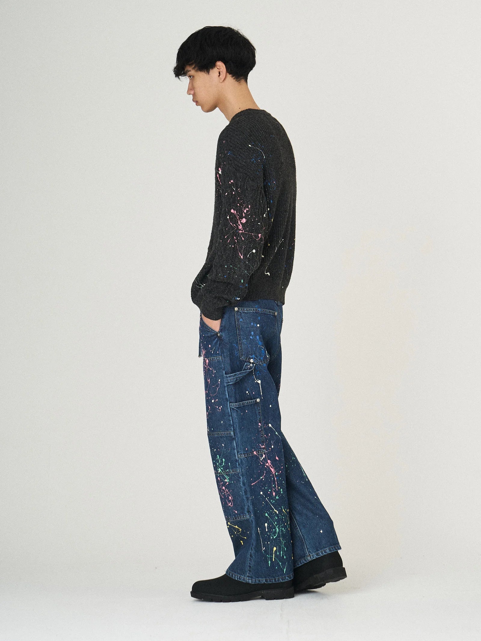 CABLE PAINT KNIT｜BLACK-thumbmail-4
