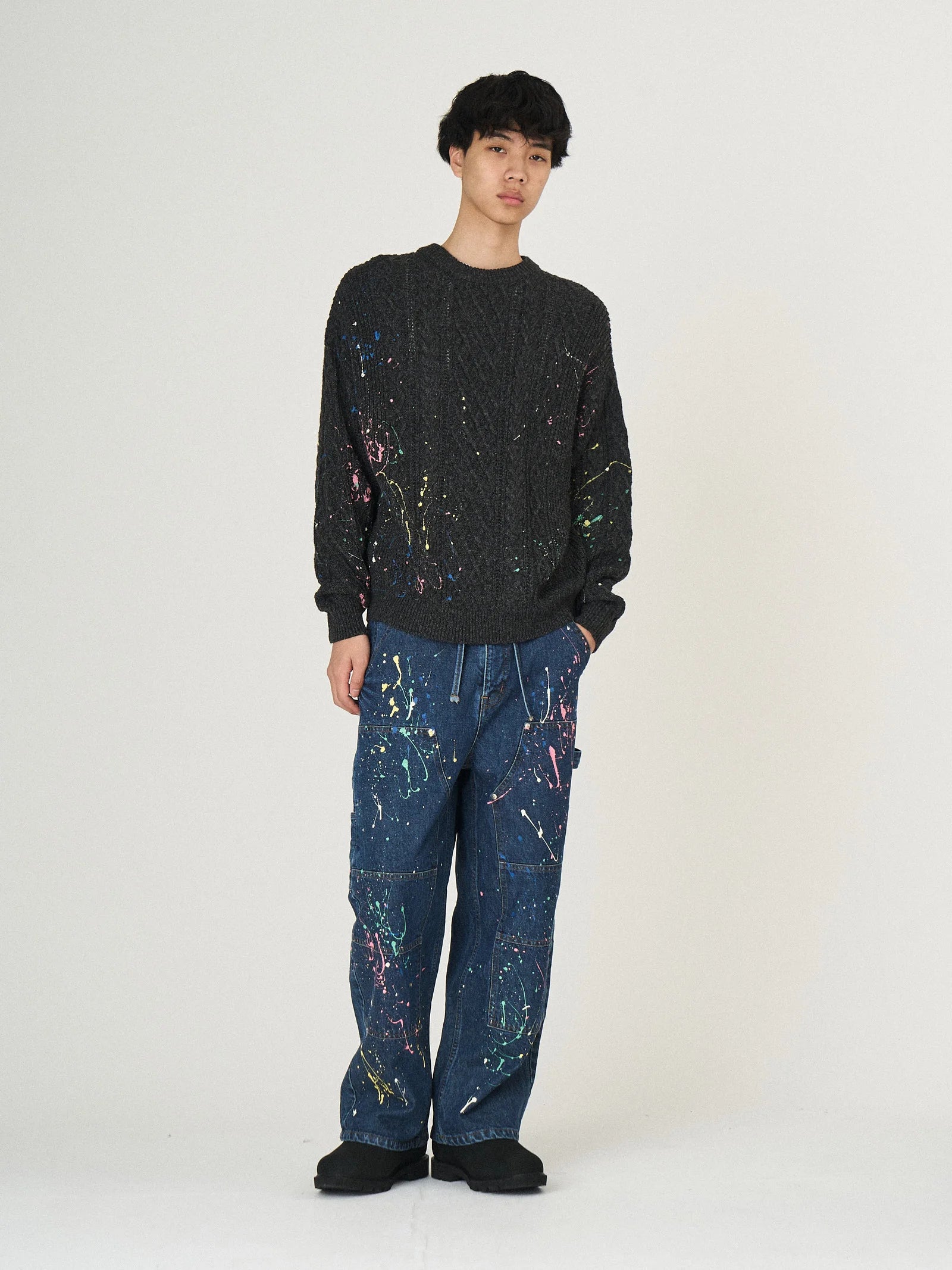DENIM PAINT PANTS｜INDIGO-thumbmail-2