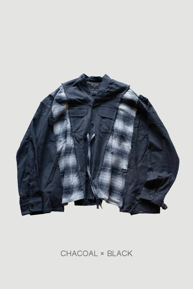 PENDLETON DOCKING WIDE SAMUE SHIRT ｜CHARCOAL×BLACK