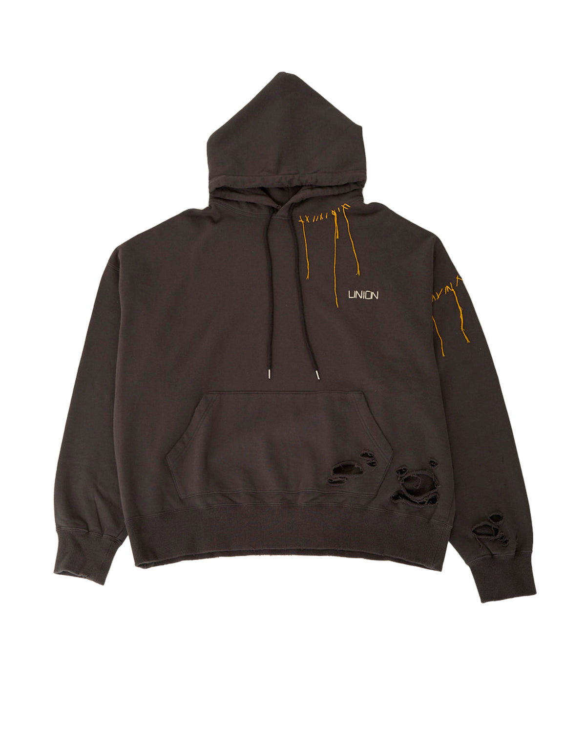 UNION LOOPING DAMAGE HOODIE｜C.GRAY