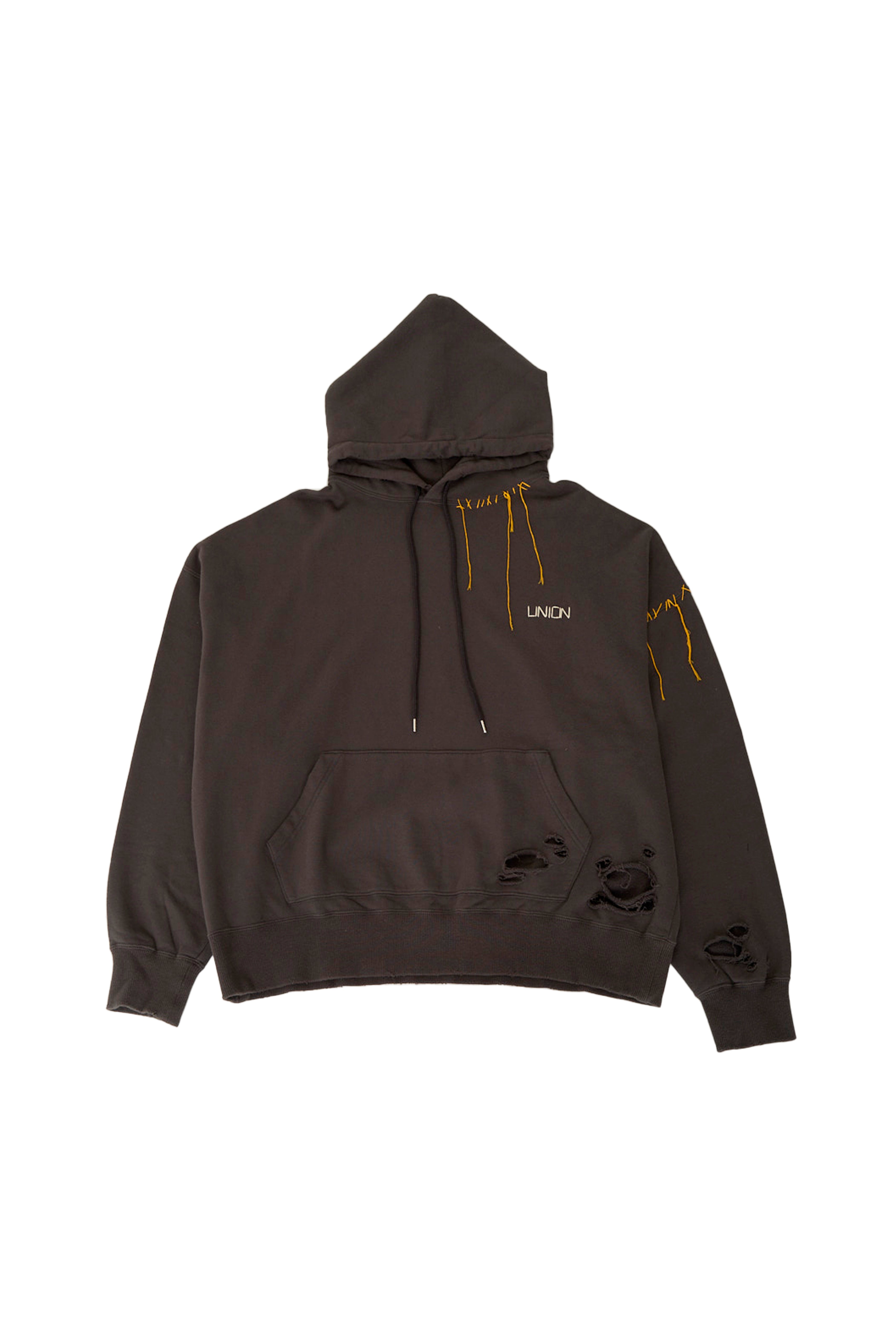 UNION LOOPING DAMAGE HOODIE｜C.GRAY