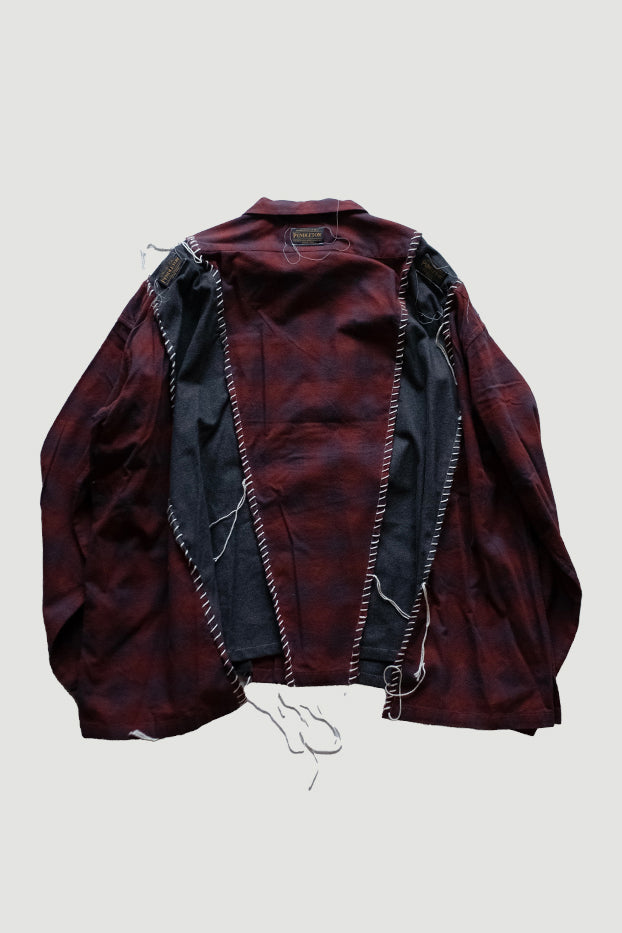 PENDLETON LOOPING WIDE SHIRT｜WINE×CHARCOAL-thumbmail-2