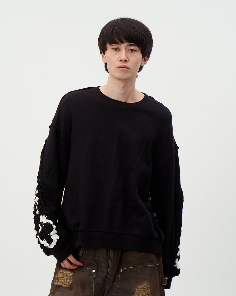 PLAYCARD CROCHET SLEEVE SWEAT– DISCOVERED