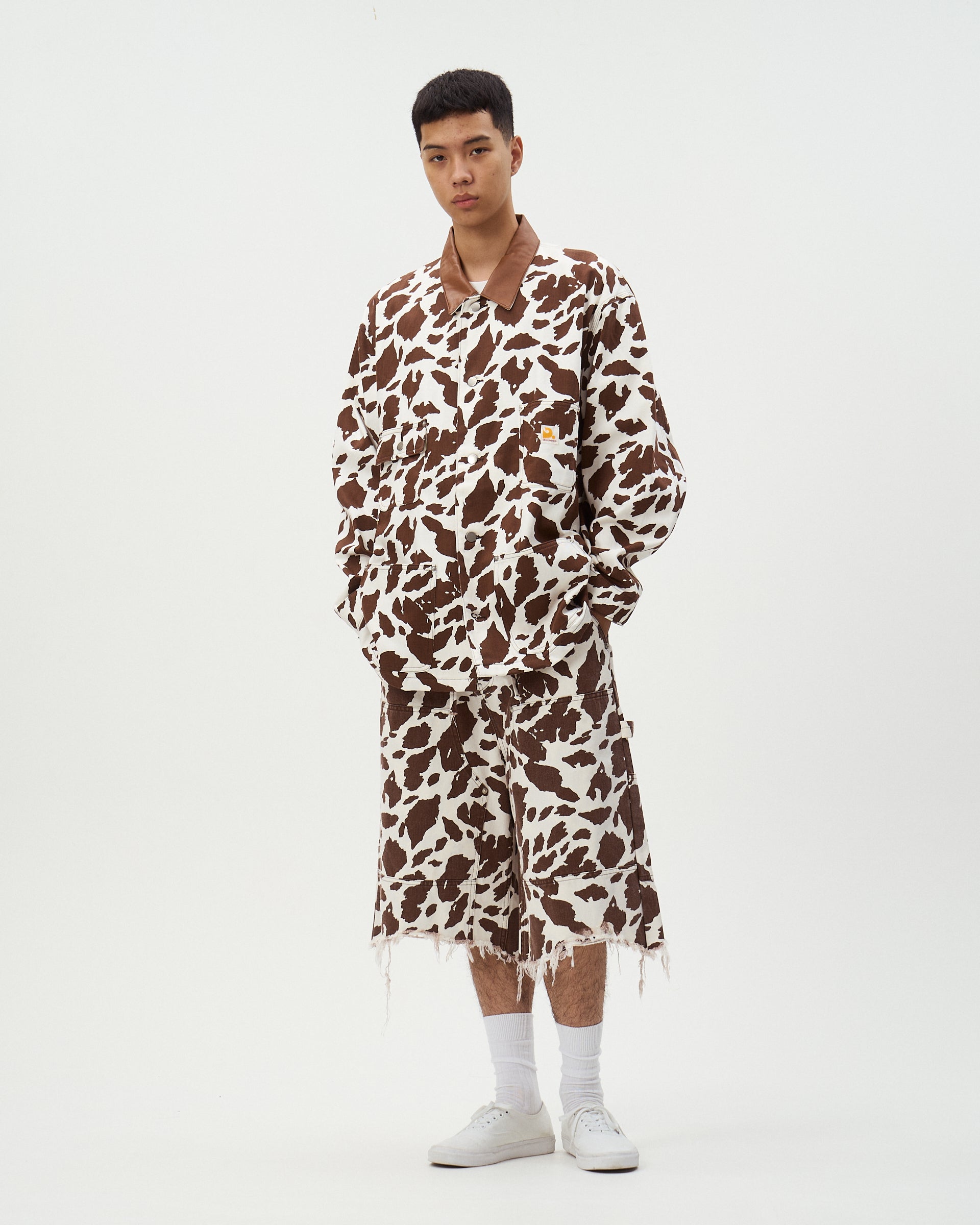COW PRINT DOUBLE KNEE SHORTS-thumbmail-7