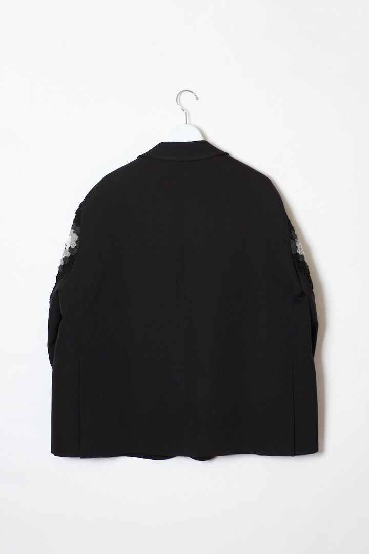 CROCHET SLEEVE JACKET｜BLACK-thumbmail-2