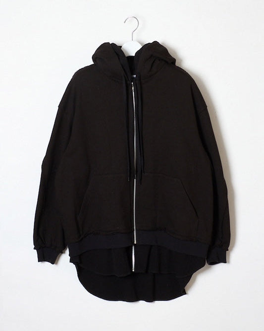 LAYERED SWEAT PARKA｜BLACK