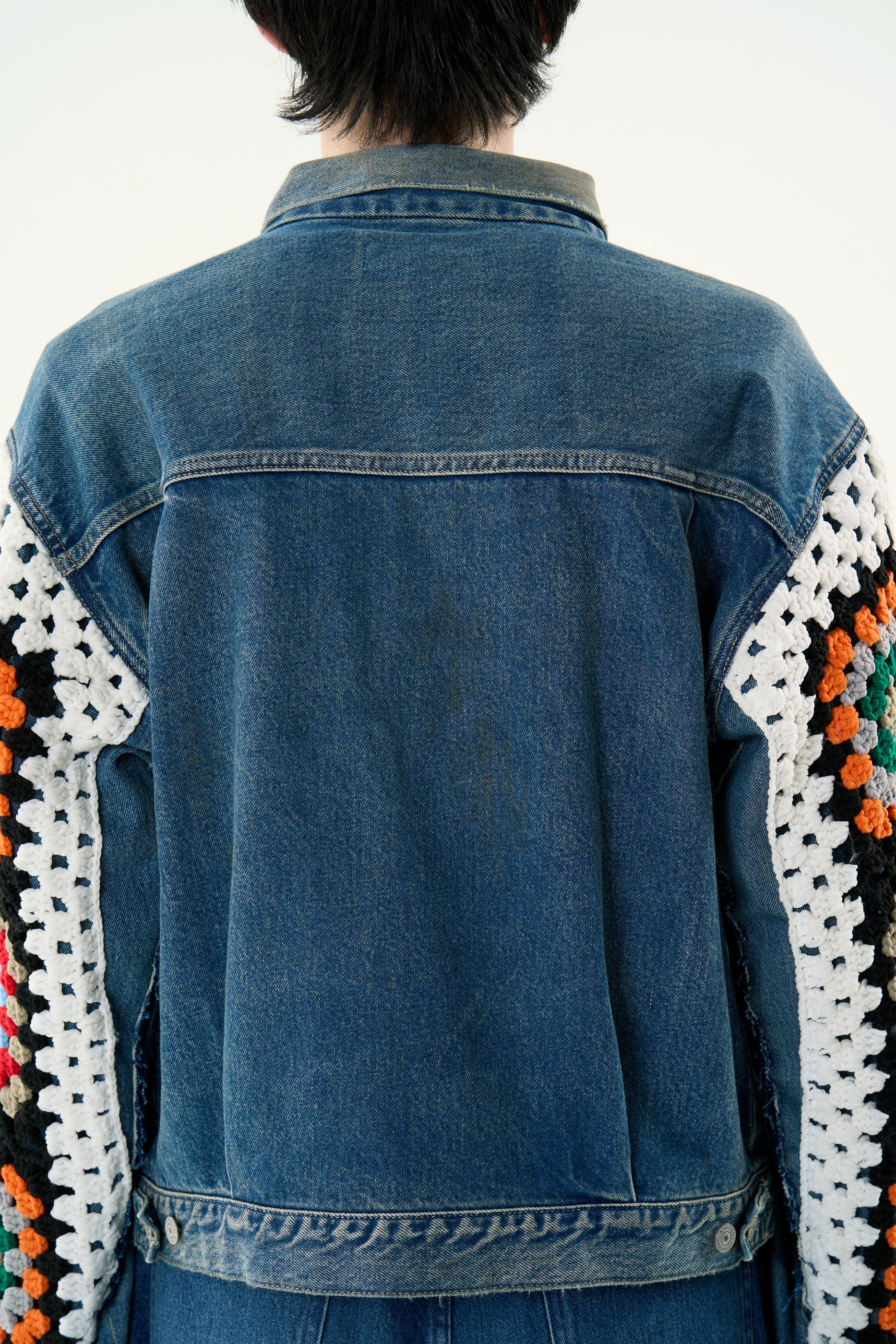 CROCHET DENIM BLOUSON｜BLACK-thumbmail-7