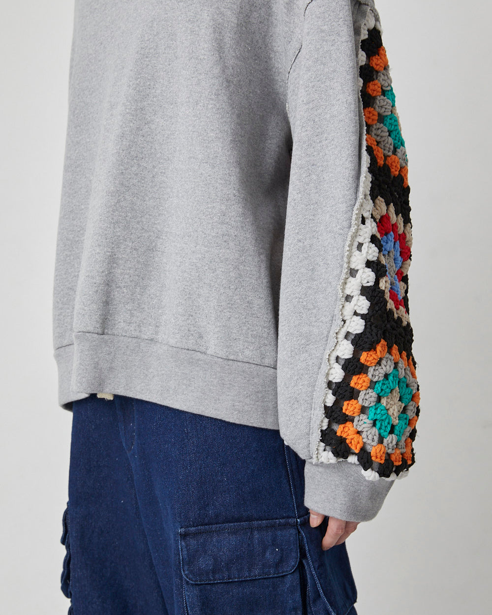 CROCHET SLEEVE SWEAT｜GRAY-thumbmail-6