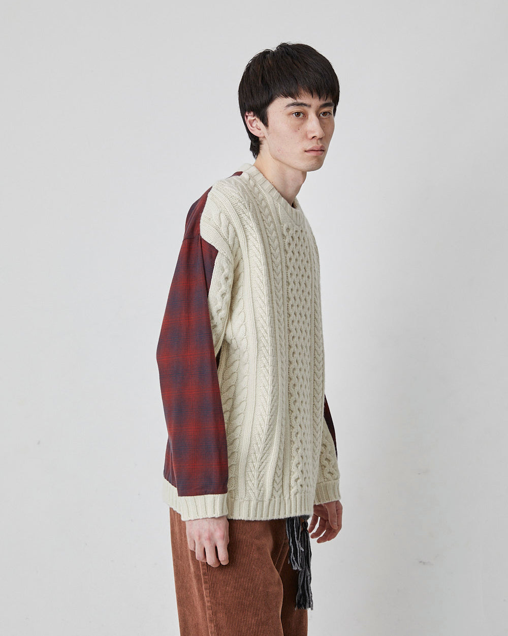 P KNIT MIX SHIRT｜O.WHITE-thumbmail-3