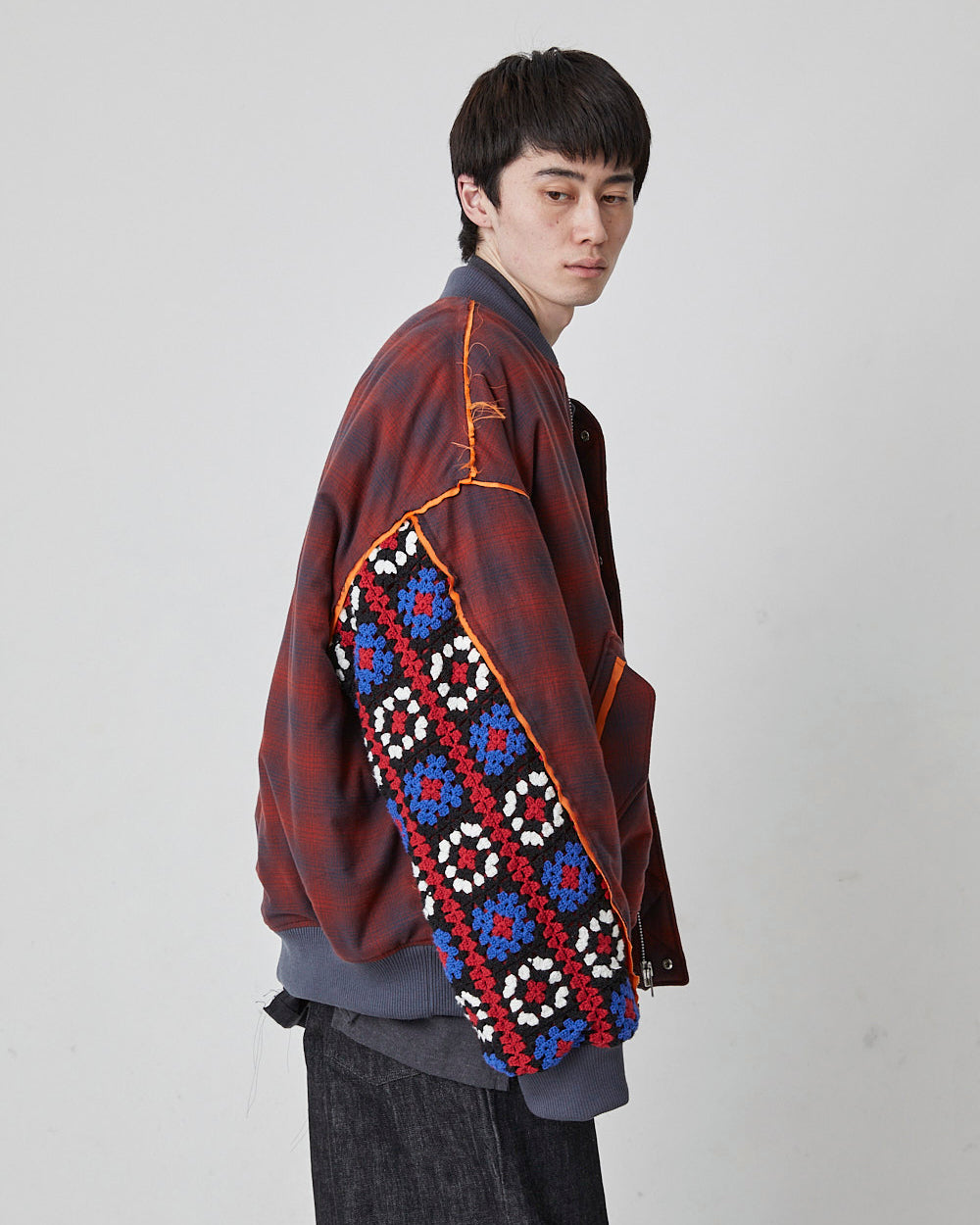 P CROCHET SLEEVE MA-1｜RED-thumbmail-3
