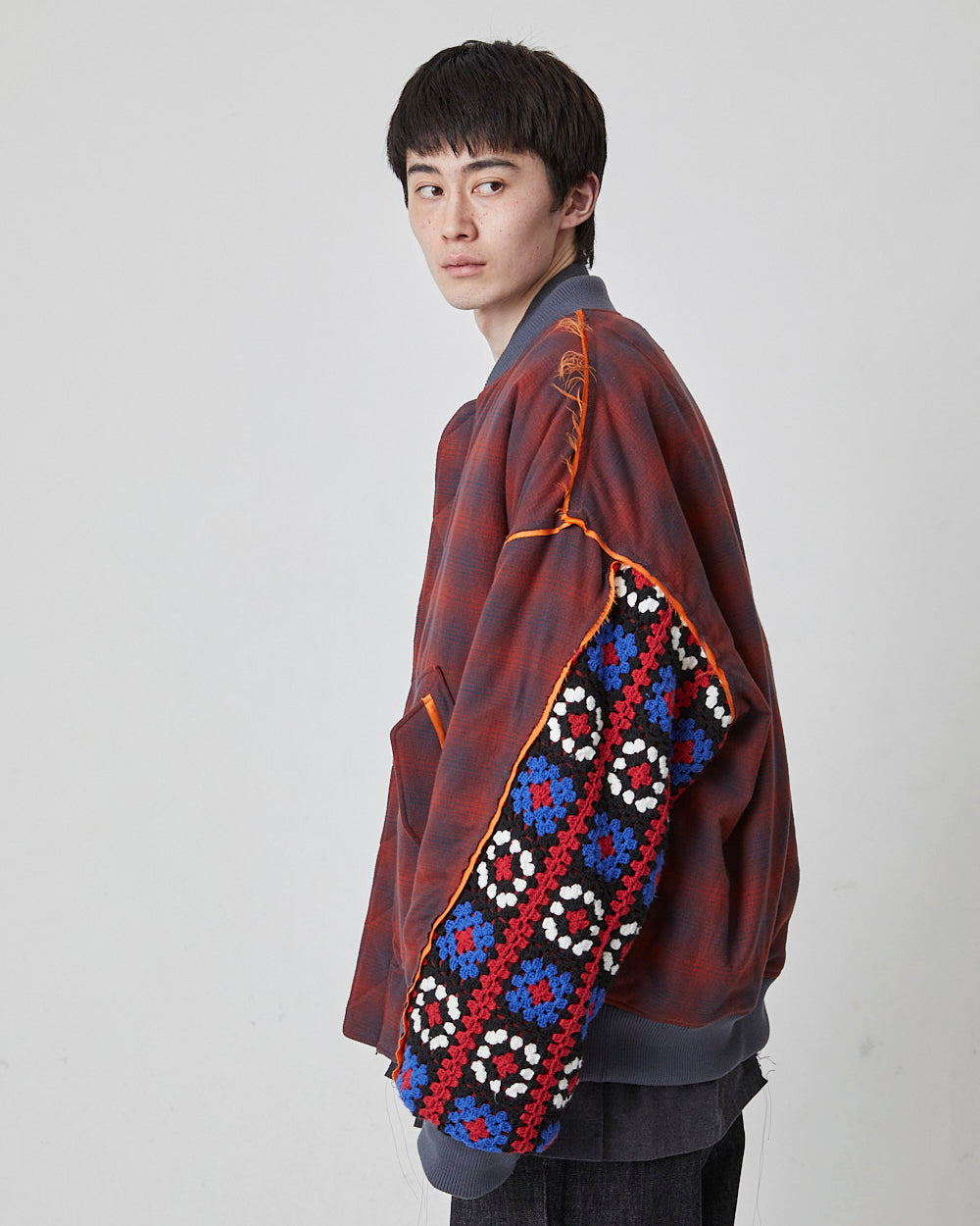 P CROCHET SLEEVE MA-1｜RED-thumbmail-5