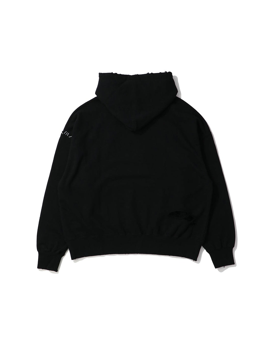 UNION LOOPING DAMAGE HOODIE｜BLACK