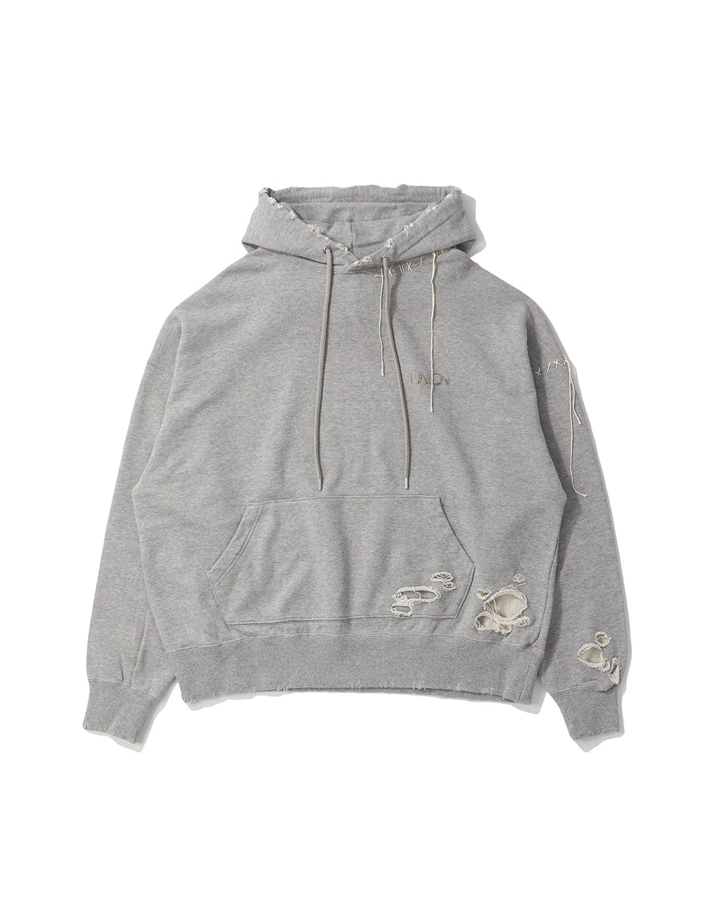 UNION LOOPING DAMAGE HOODIE｜GRAY