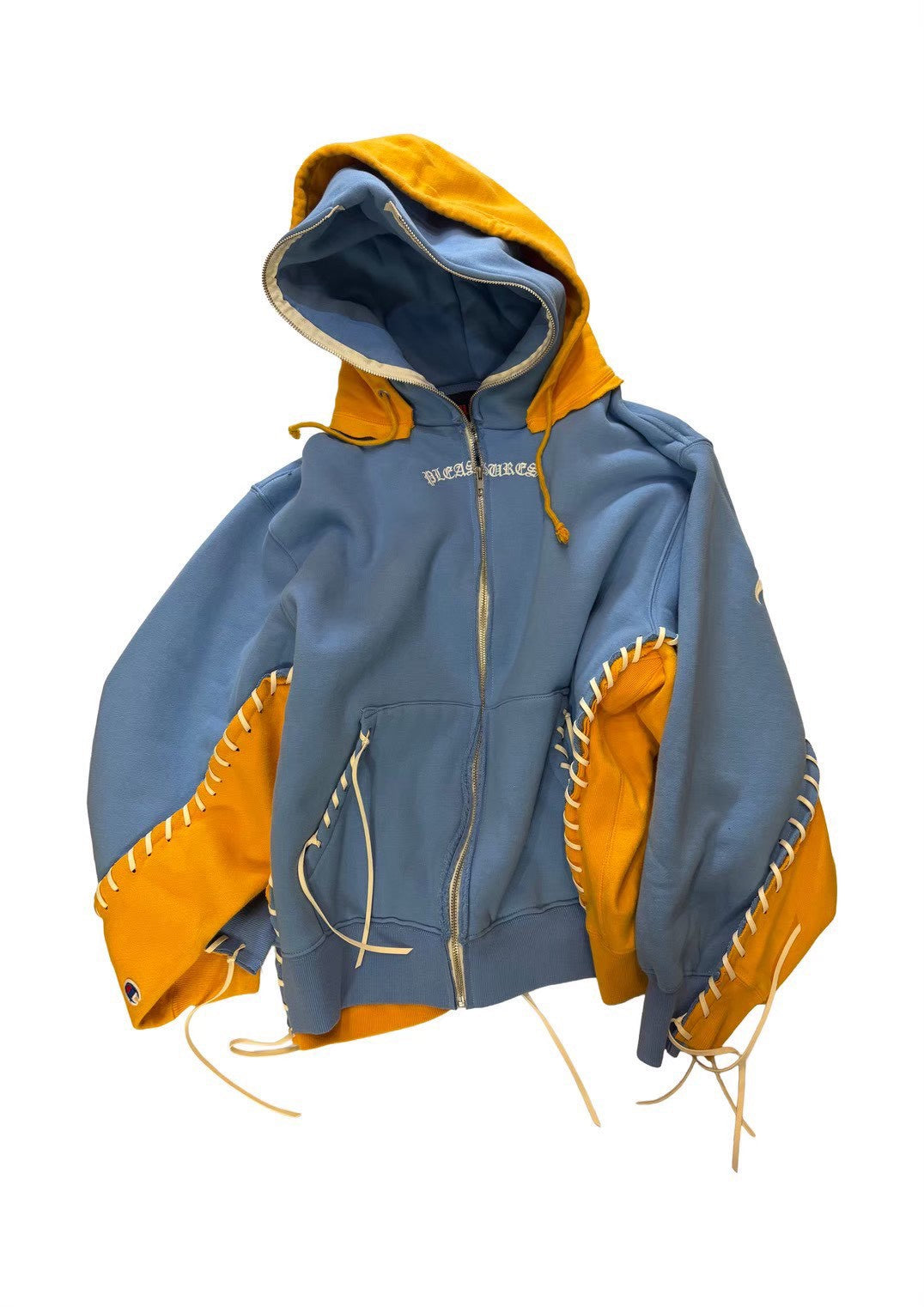 DOUBLE LAYERED HOODIE｜BLUE-thumbmail-2