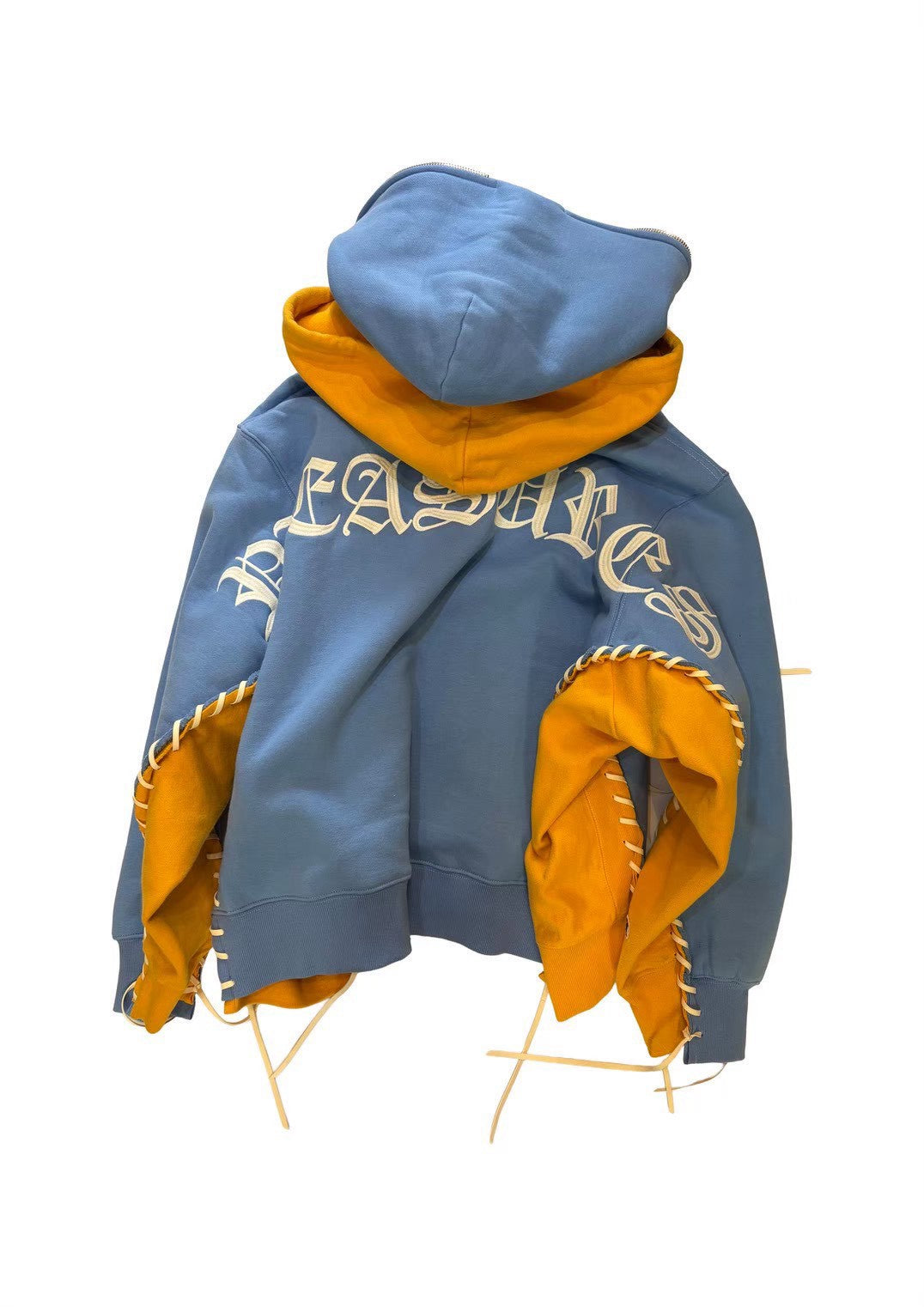 DOUBLE LAYERED HOODIE｜BLUE