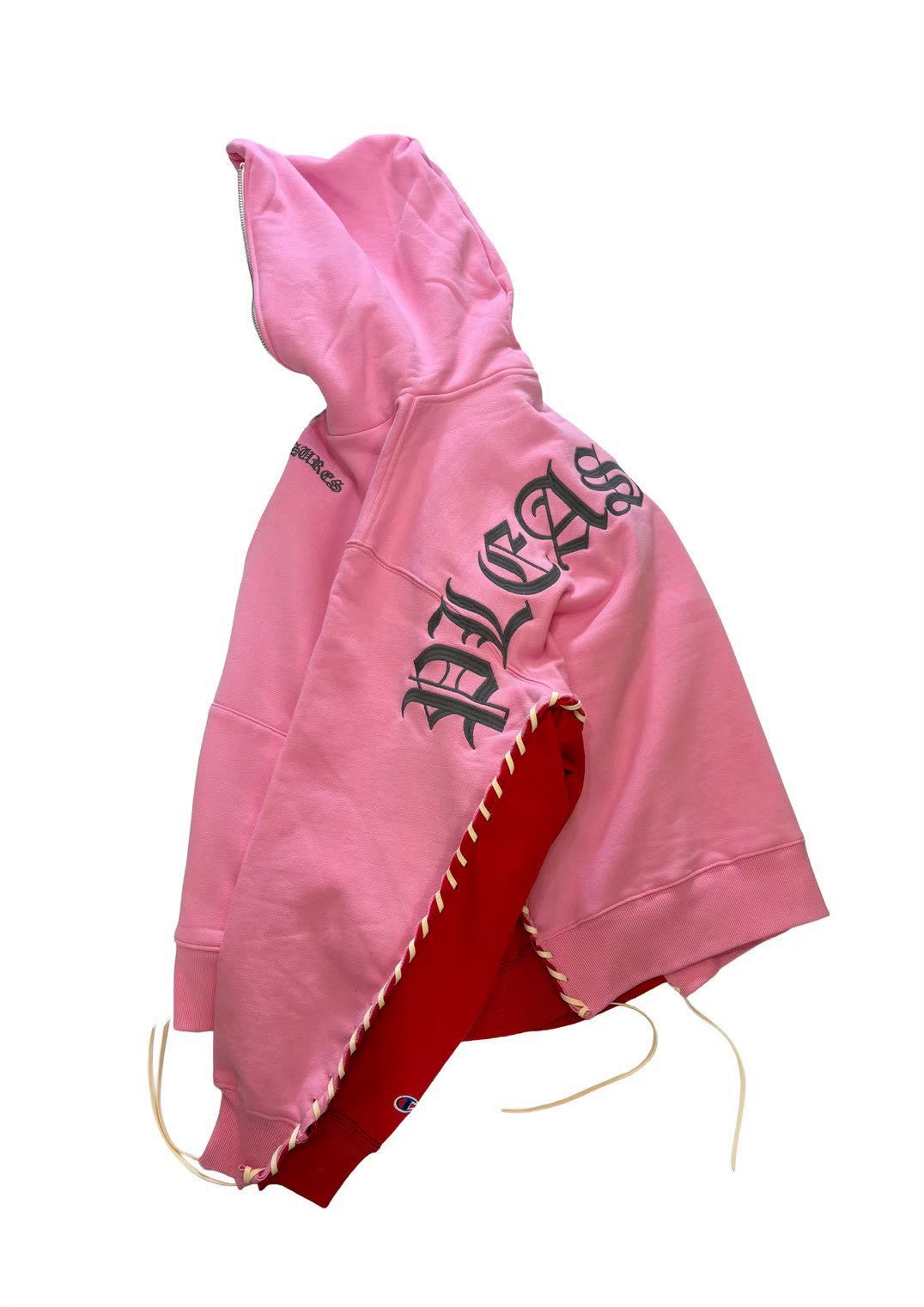 DOUBLE LAYERED HOODIE｜PINK-thumbmail-3