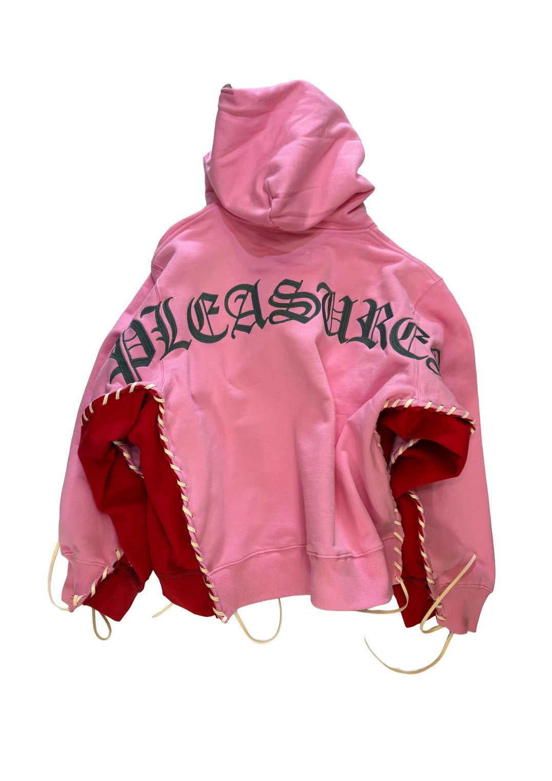 DOUBLE LAYERED HOODIE｜PINK