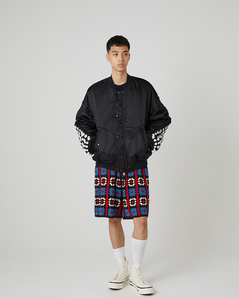 CROCHET SLEEVE MA-1｜BLACK×BLACK-thumbmail-2