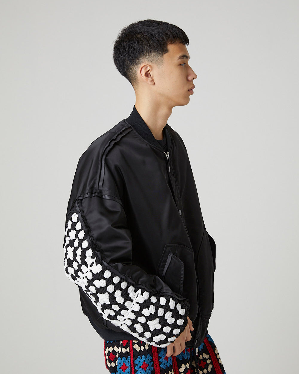 CROCHET SLEEVE MA-1｜BLACK×BLACK-thumbmail-3