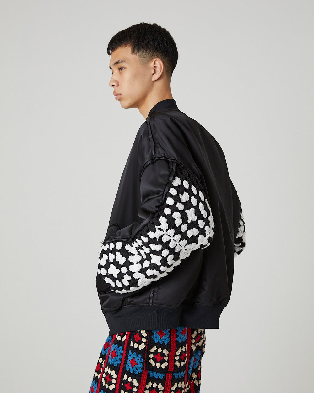 CROCHET SLEEVE MA-1｜BLACK×BLACK-thumbmail-5