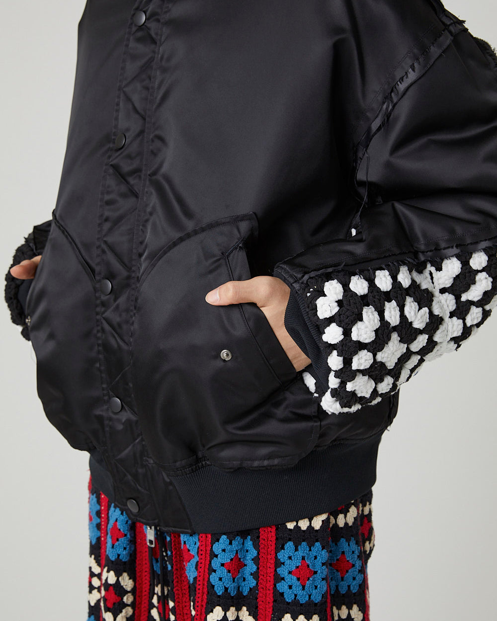 CROCHET SLEEVE MA-1｜BLACK×BLACK-thumbmail-9
