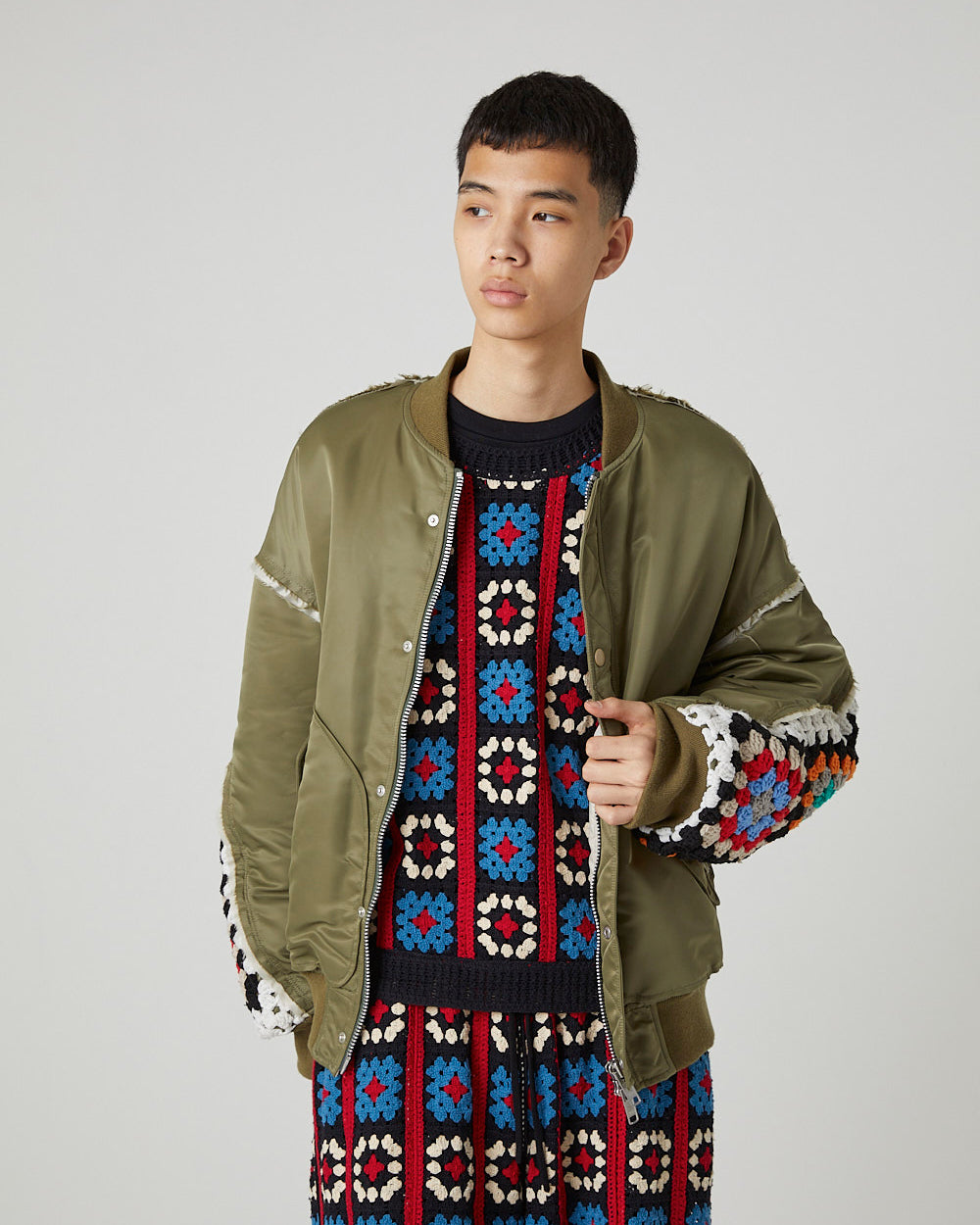 CROCHET SLEEVE MA-1｜KAHKI