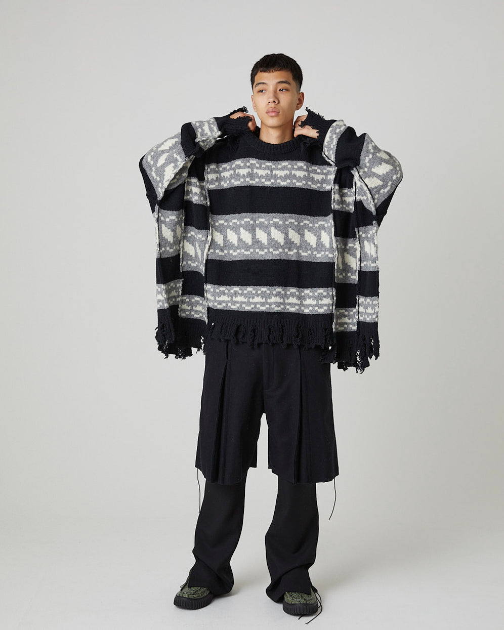 ★入荷済み★2026SS★frankygrow フランキーグロウ DISTORTED SLEEVES TEE BLACK 26SCS-516 main image 0