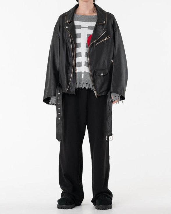 LEATHER W RIDERS BLOUSON