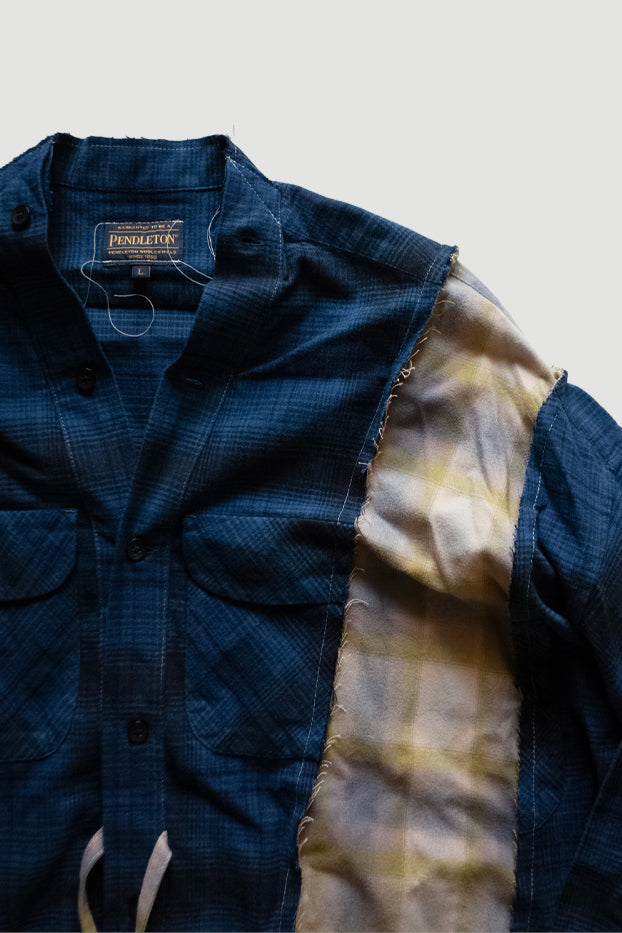 PENDLETON DOCKING WIDE SAMUE SHIRT｜BLUE×MINT-thumbmail-3