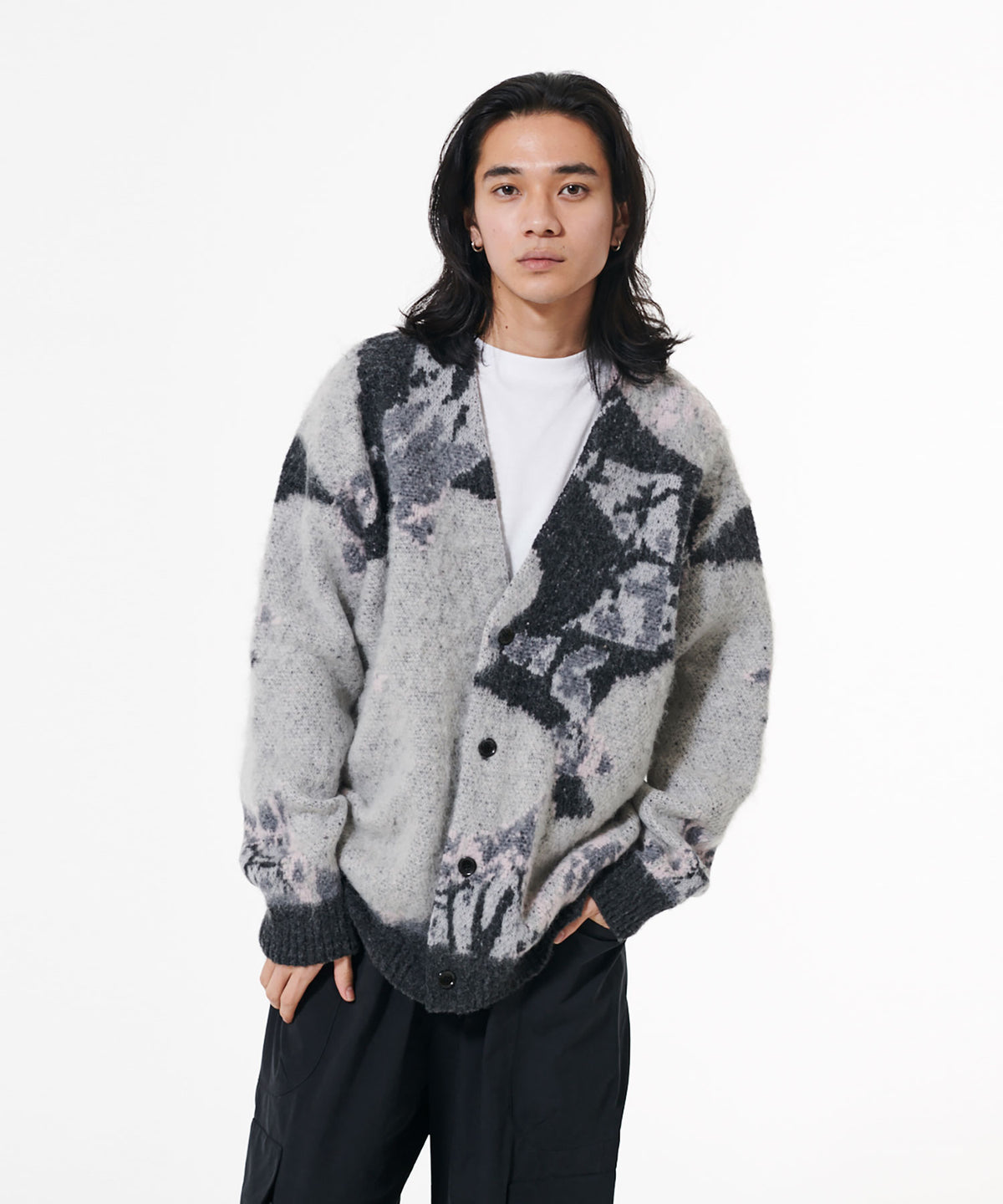 ART MOHAIR KNIT CARDIGAN [BLACK]– DISCOVERED