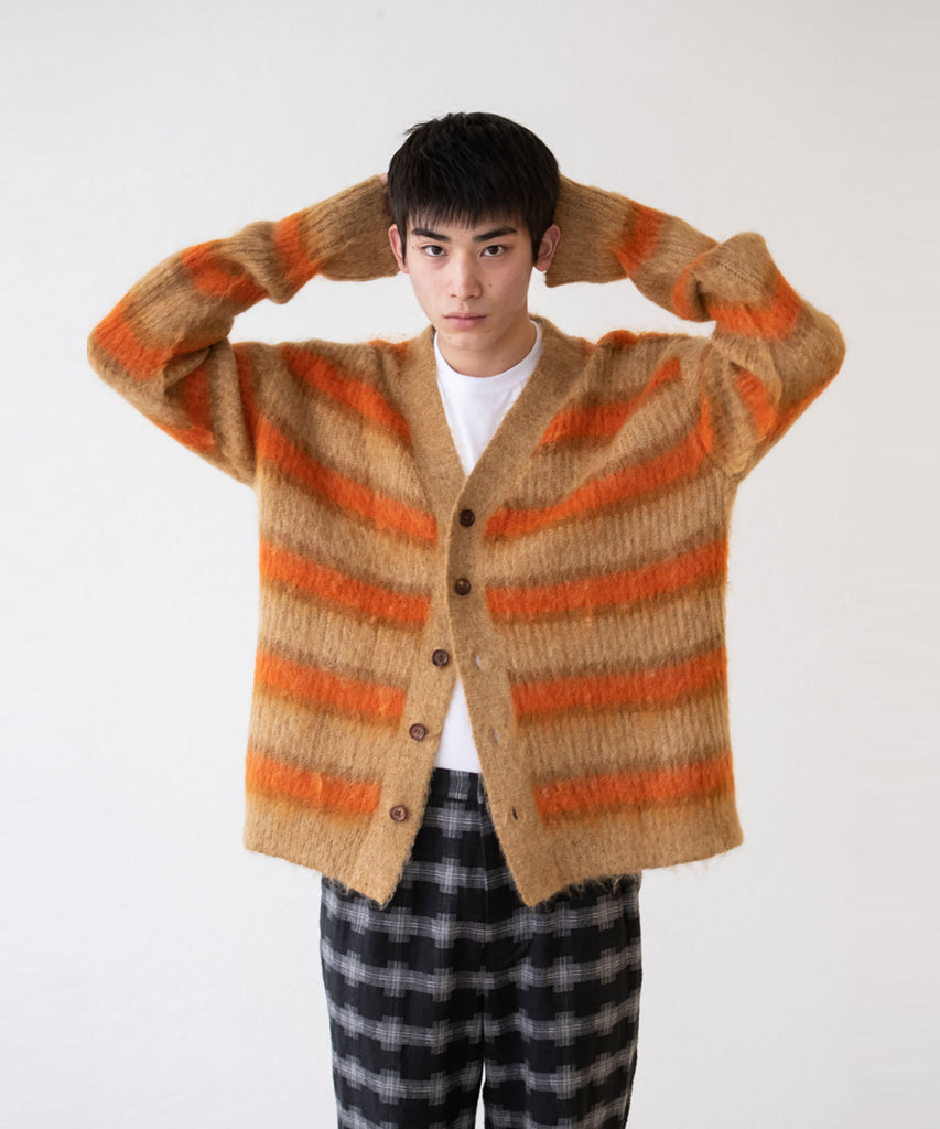 MOHAIR BORDER KNIT CARDIGAN|｜DISCOVERED(ディスカバー