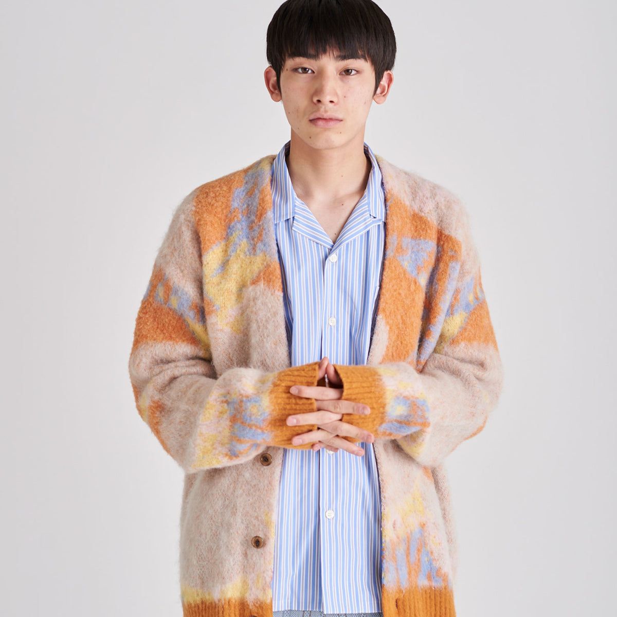 ART MOHAIR SHAGGY KNIT CARDIGAN