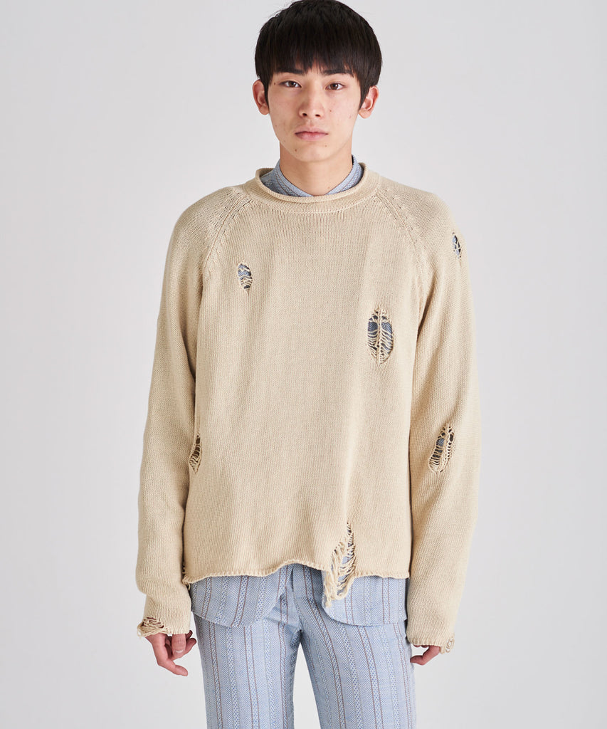 DAMAGE COTTON CREW NECK KNIT｜DISCOVERED(ディスカバード)公式通販